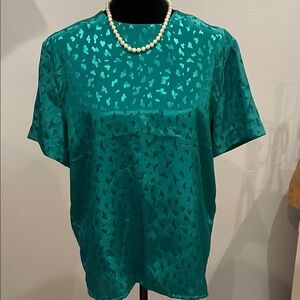Handmade 80’s emerald green  Women's Top medium
